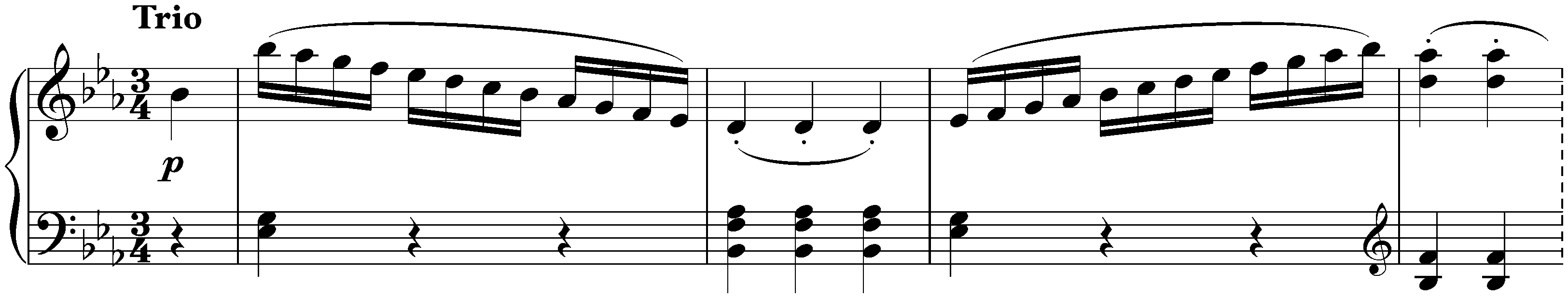 Twelve Minuets, WoO 7; 4. E-flat major