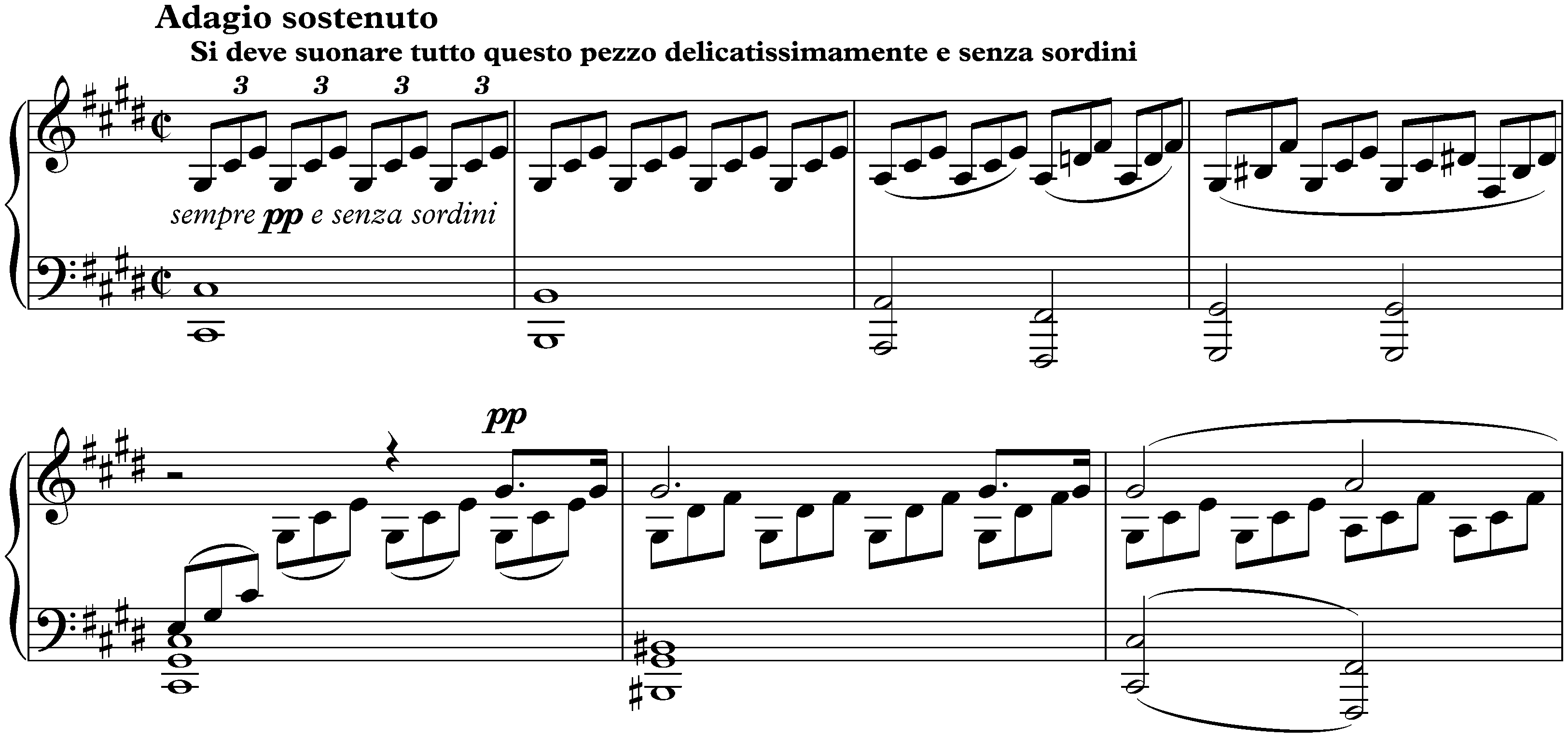 Sonata no. 14 in C-sharp minor, op. 27 no. 2 (Moonlight); 1. Adagio sostenuto