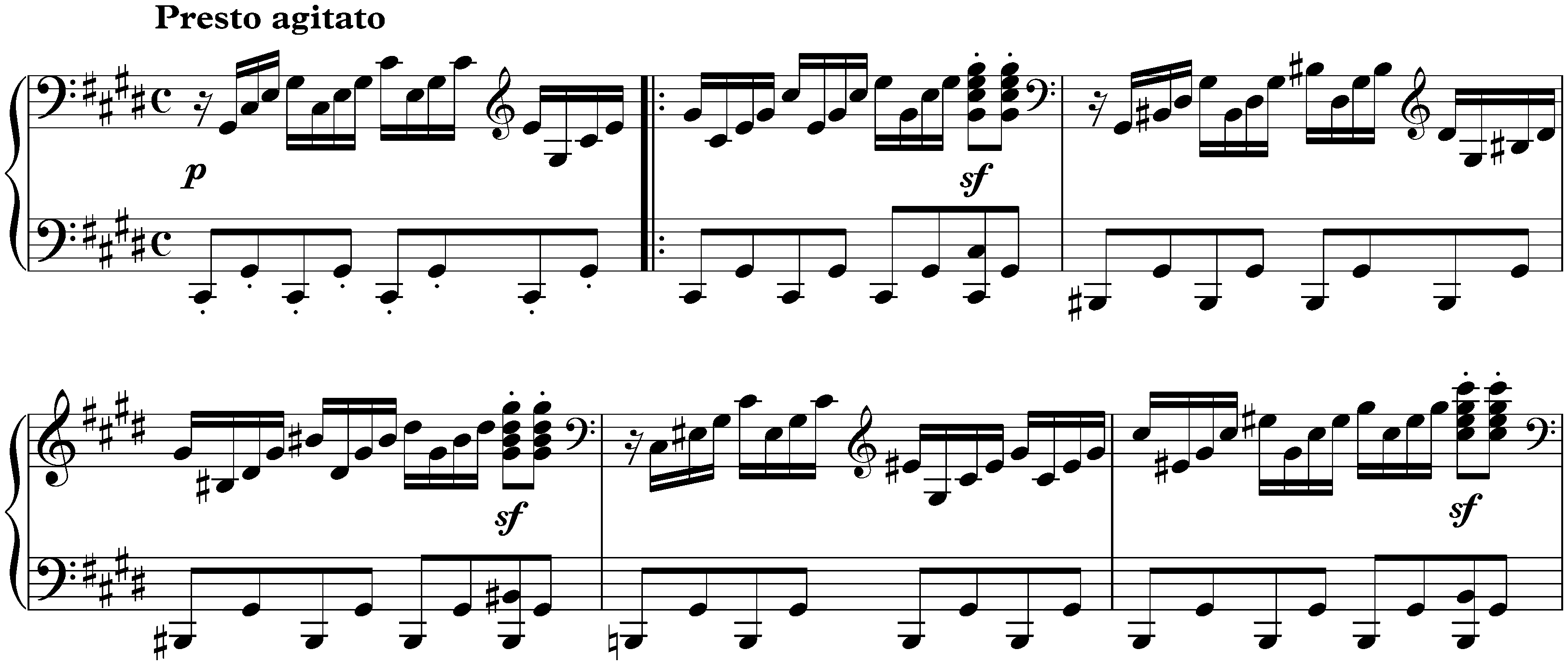 Sonata no. 14 in C-sharp minor, op. 27 no. 2 (Moonlight); 3. Presto agitato