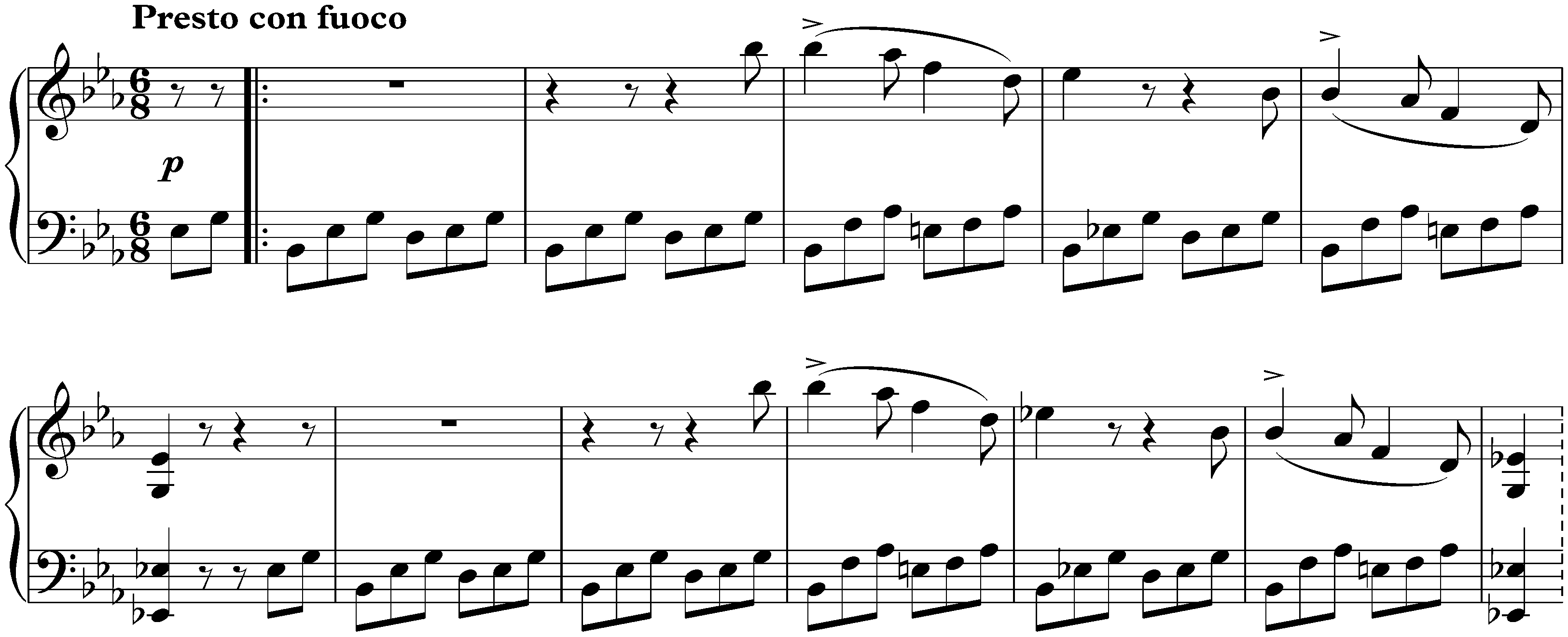 Sonata no. 18 in E-flat major, op. 31 no. 3; 4. Presto con fuoco