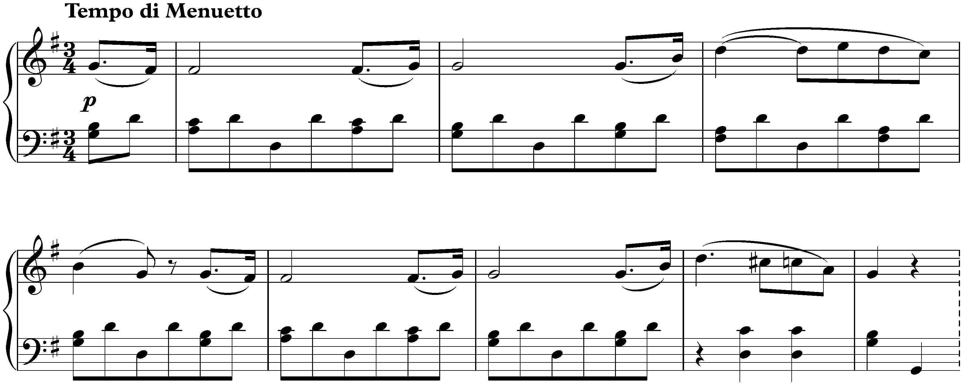 Sonata no. 20 in G major, op. 49 no. 2; 2. Tempo di Menuetto