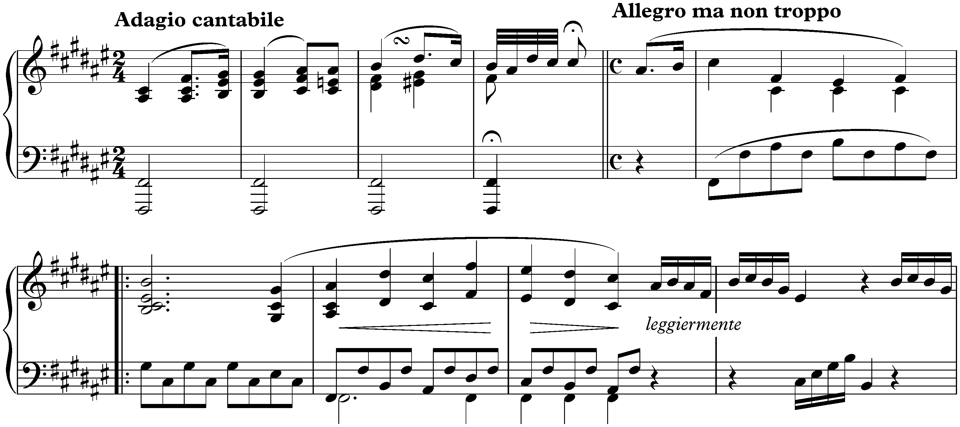 Sonata no. 24 in F-sharp major, op. 78; 1. Adagio cantabile – Allegro ma non troppo