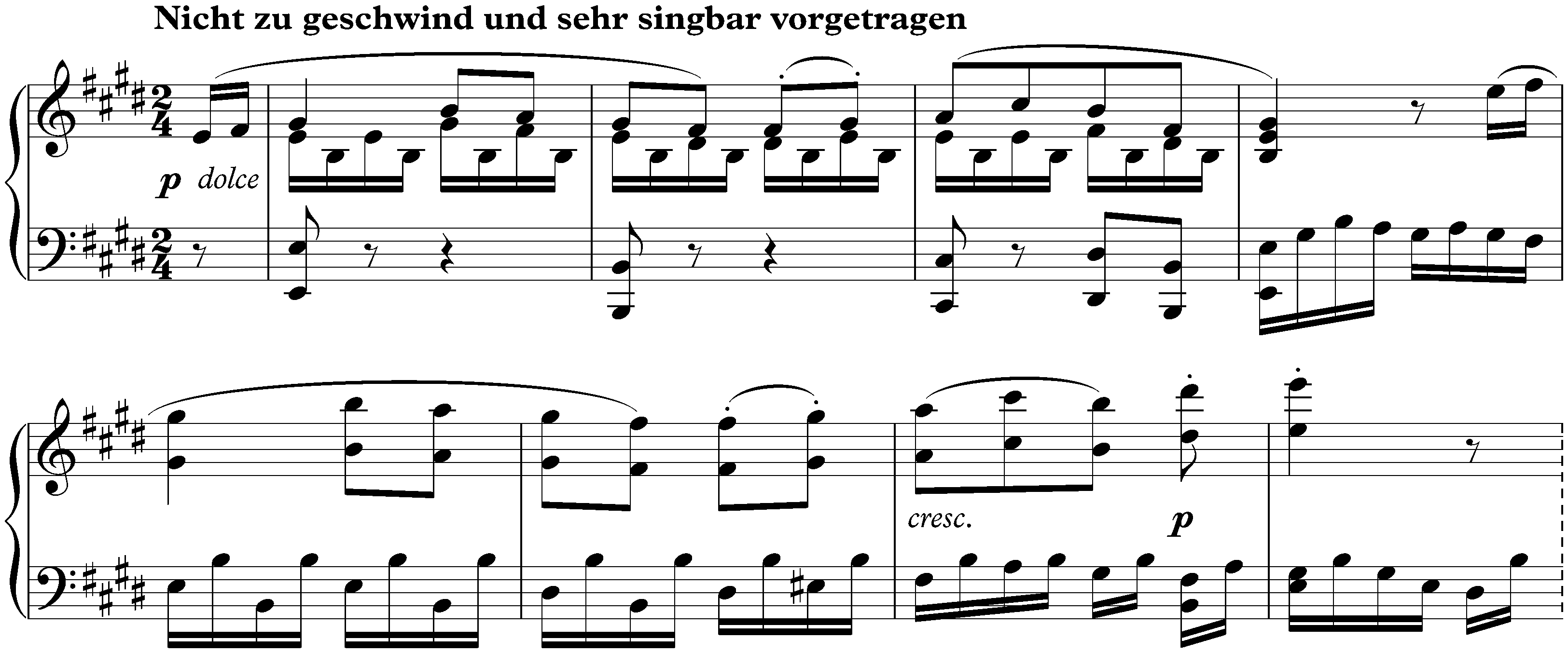Sonata no. 27 in E minor, op. 90; 2. Nicht zu geschwind und sehr singbar vorgetragen