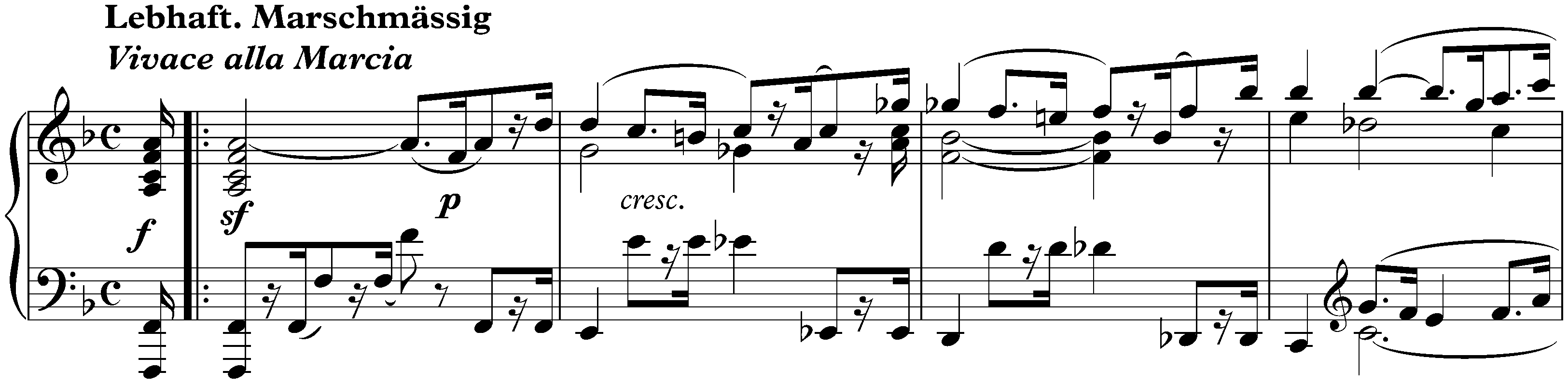 Sonata no. 28 in A major, op. 101; 2. Lebhaft, Marschmässig