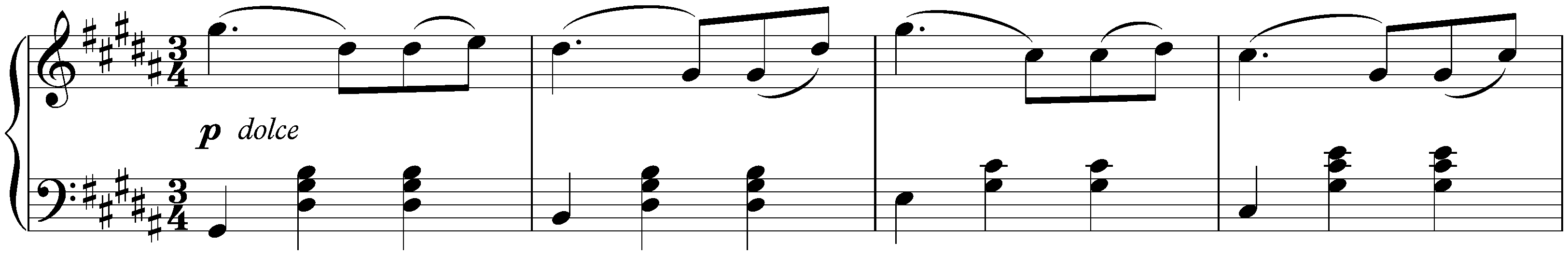 Sixteen Waltzes, op. 39; 3. G-sharp minor (simplified version)