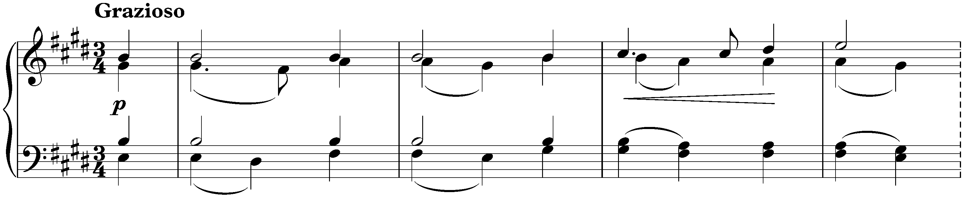 Sixteen Waltzes, op. 39; 5. E major (simplified version)