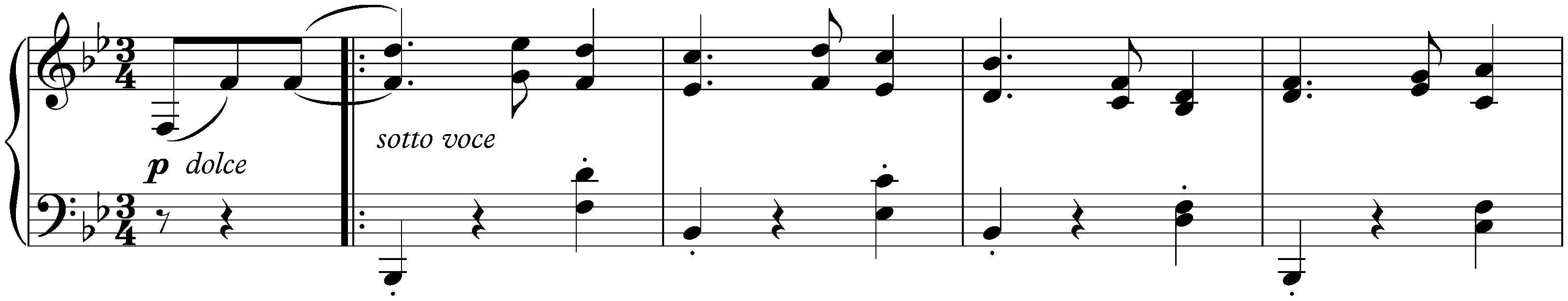 Sixteen Waltzes, op. 39; 8. B-flat major (simplified version)