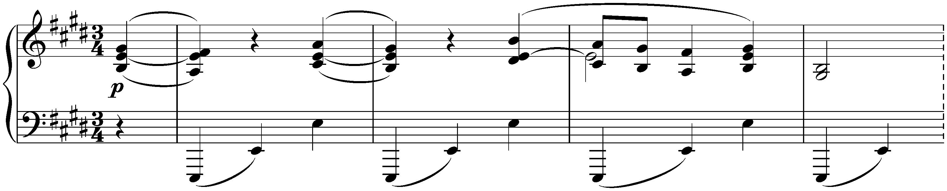 Sixteen Waltzes, op. 39; 12. E major