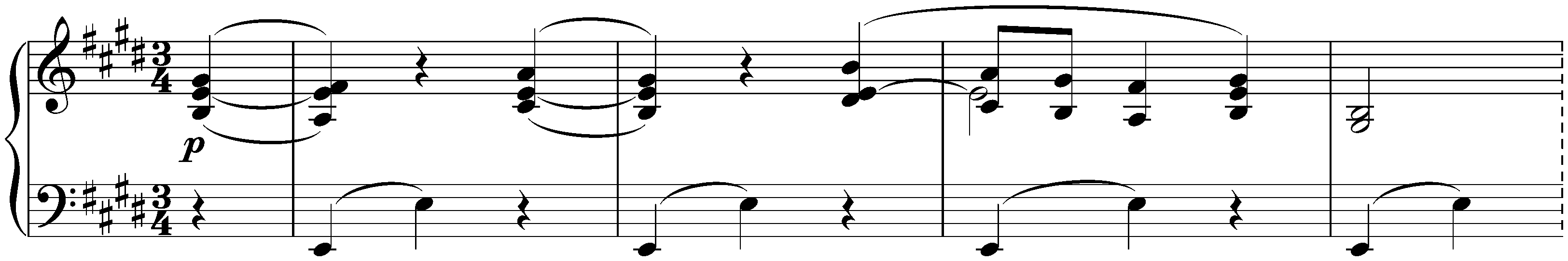 Sixteen Waltzes, op. 39; 12. E major (simplified version)