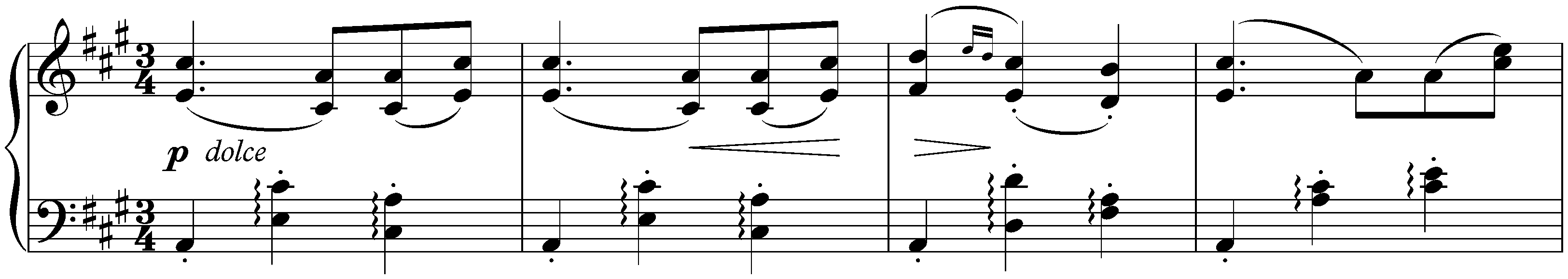 Sixteen Waltzes, op. 39; 15. A major (simplified version)