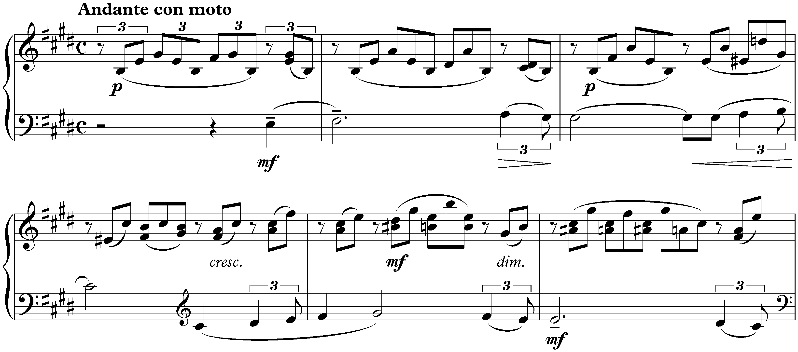 Morceaux de fantaisie, op. 3; 3. Mélodie in E major