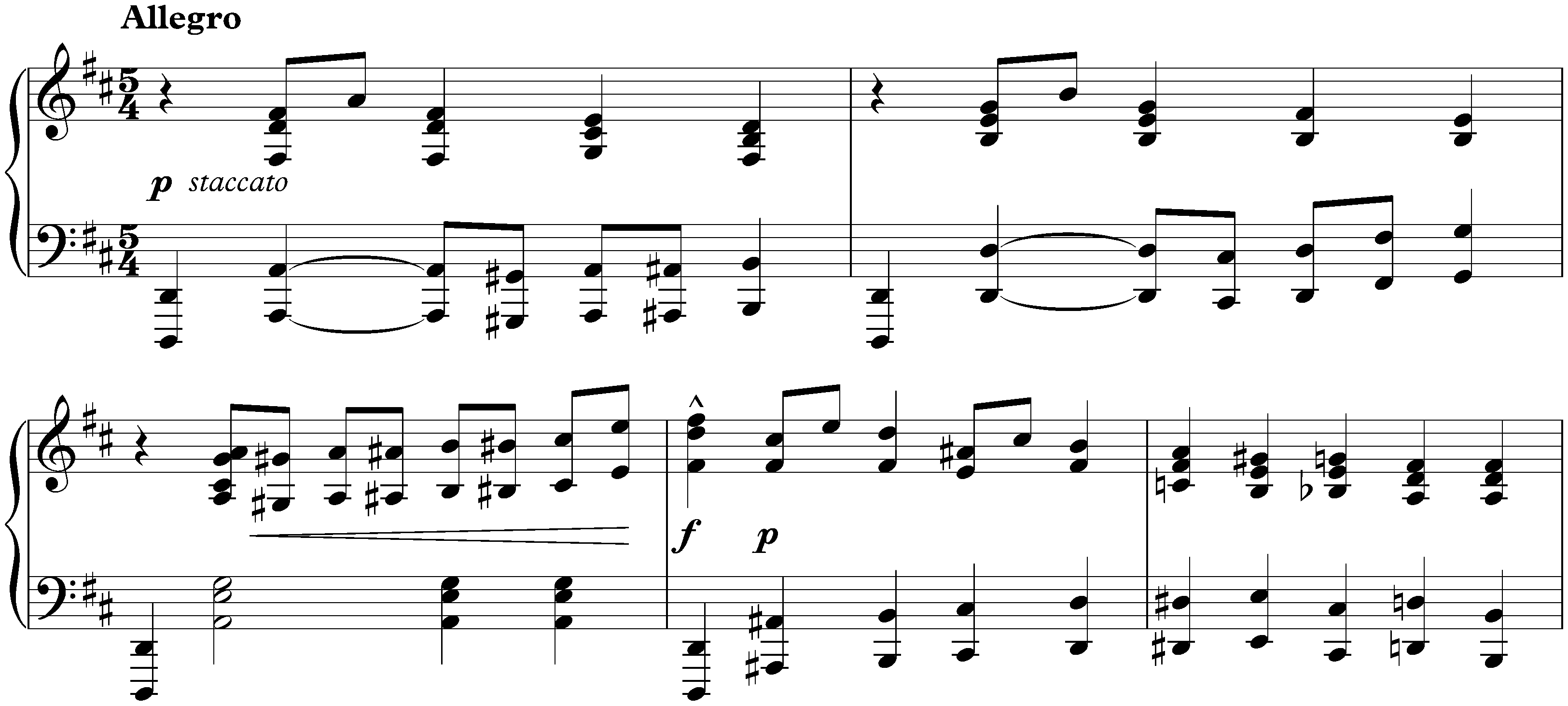 Four Pieces; 4. Gavotte in D major