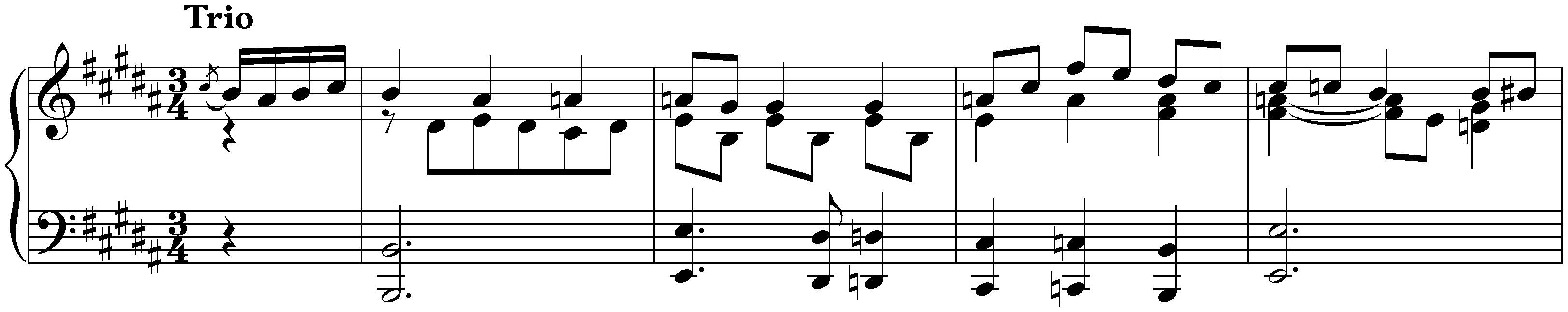 Suite in D minor; 3. Menuetto