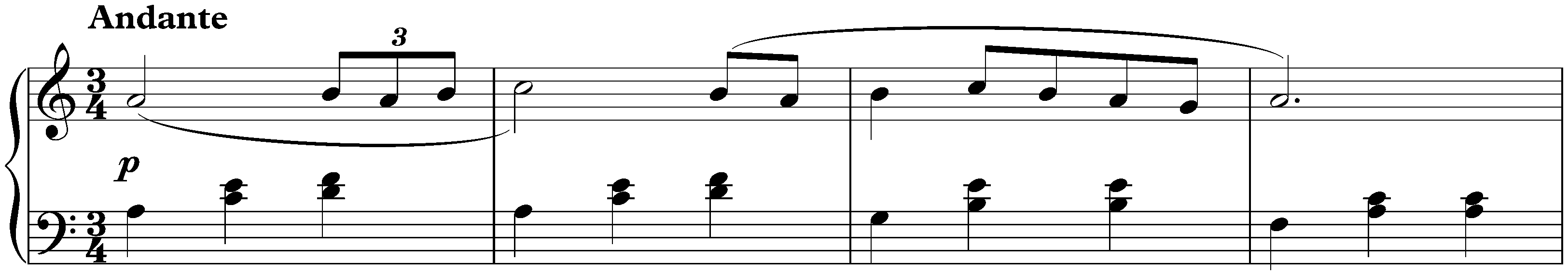 Zes eenvoudige pianostukken; 2. Andante