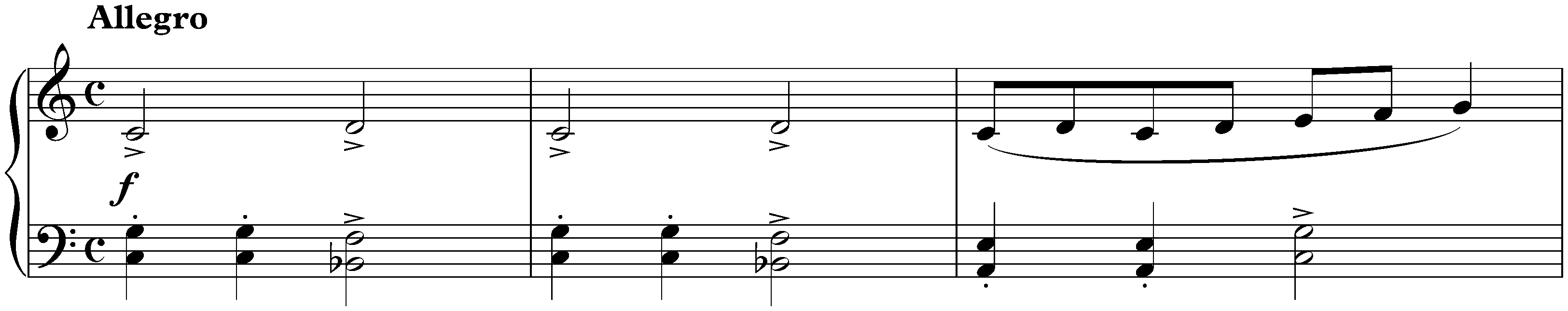 Zes eenvoudige pianostukken; 3. Allegro