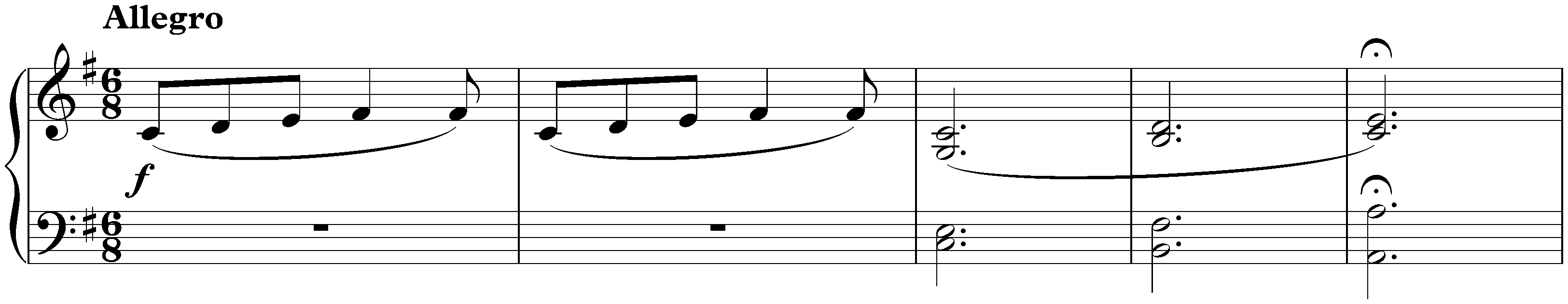 Zes eenvoudige pianostukken; 5. Allegro