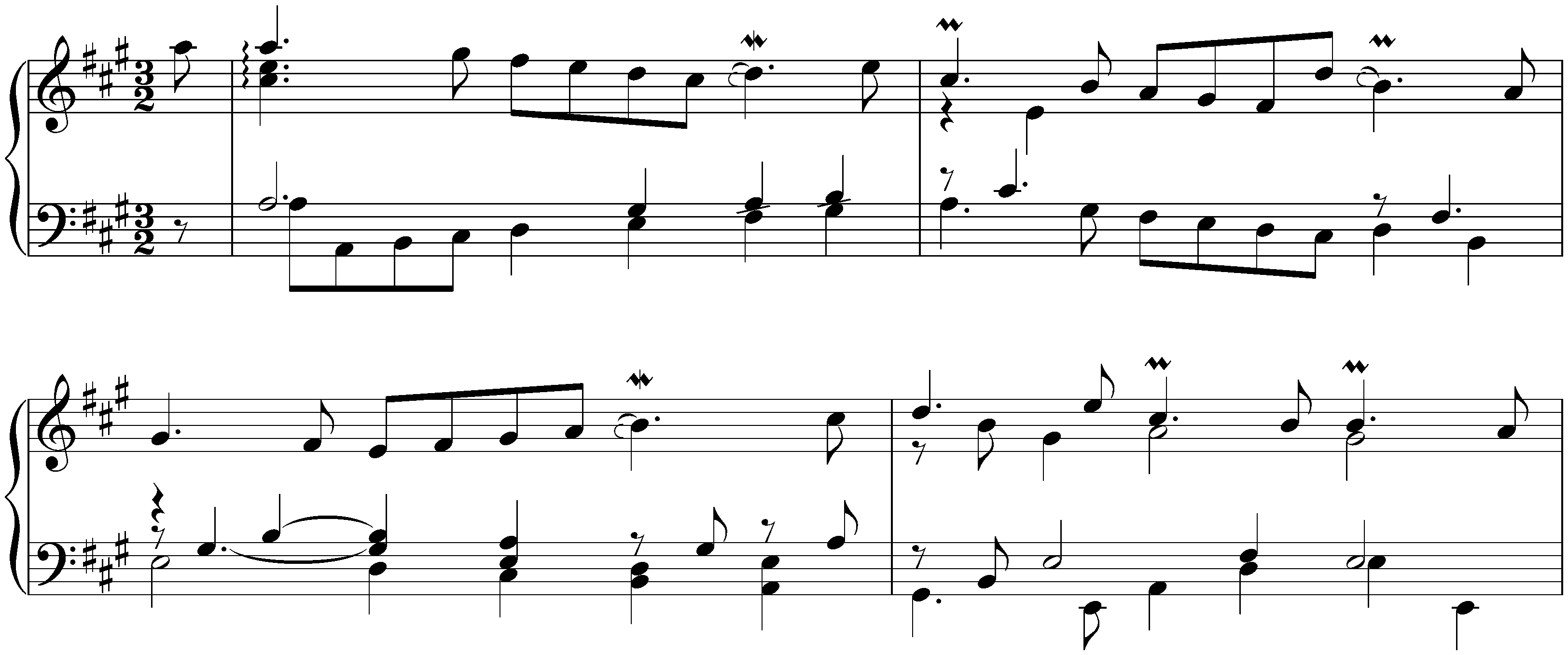 English Suite no. 1 in A major, BWV 806; 3. Courante I