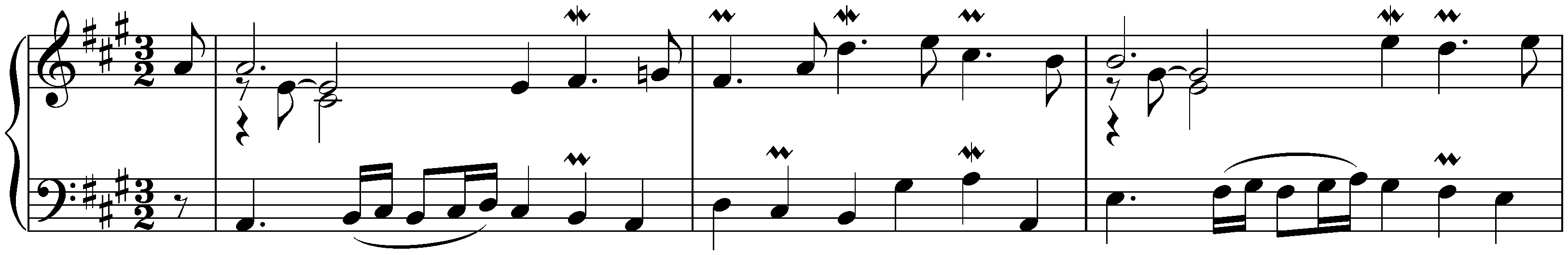 English Suite no. 1 in A major, BWV 806; 4. Courante II &ndash; Double I &ndash; Double II