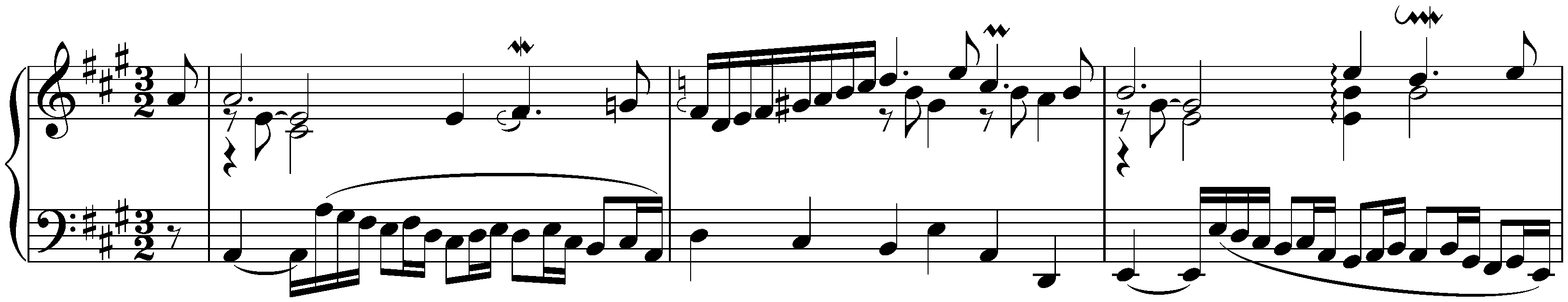English Suite no. 1 in A major, BWV 806; 4. Courante II – Double I – Double II