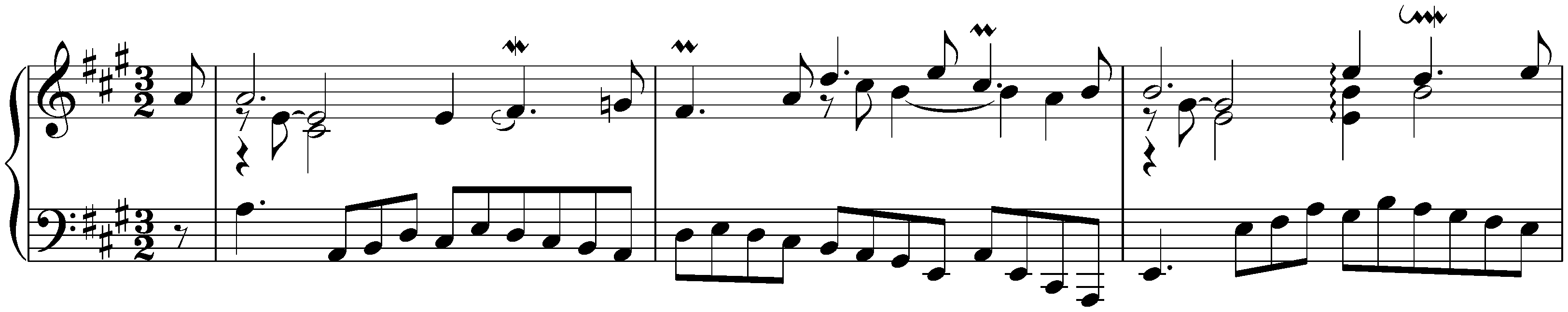 English Suite no. 1 in A major, BWV 806; 4. Courante II – Double I – Double II