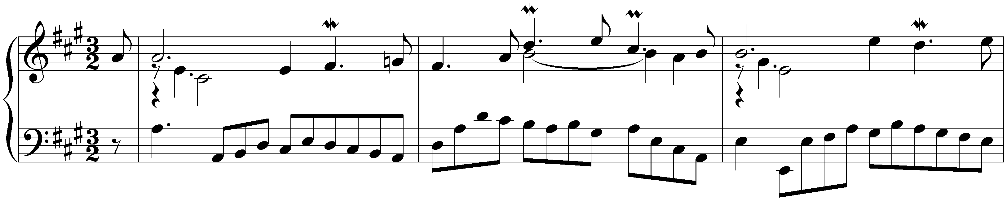 English Suite no. 1 in A major, BWV 806; 4. Courante II &ndash; Courante precedent avec la Basse Simple