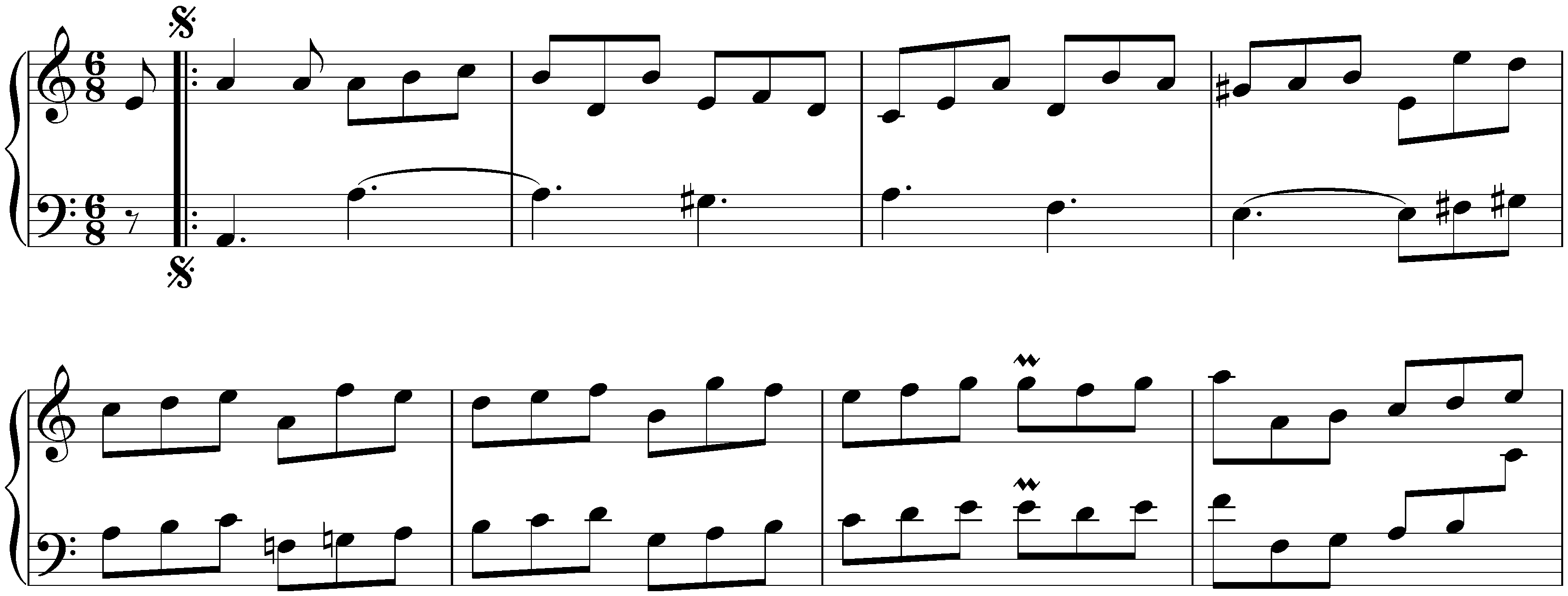 English Suite no. 2 in A minor, BWV 807; 6. Gigue