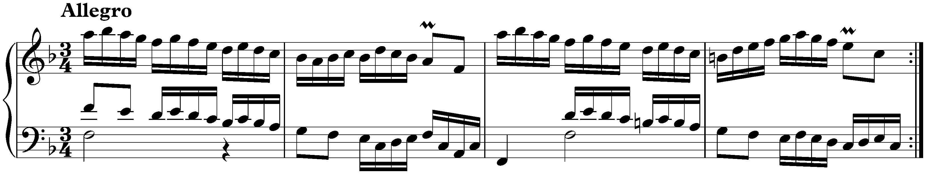 Praeludium et Partita del tuono terzo in F major, BWV 833; 4. Sarabande – Double