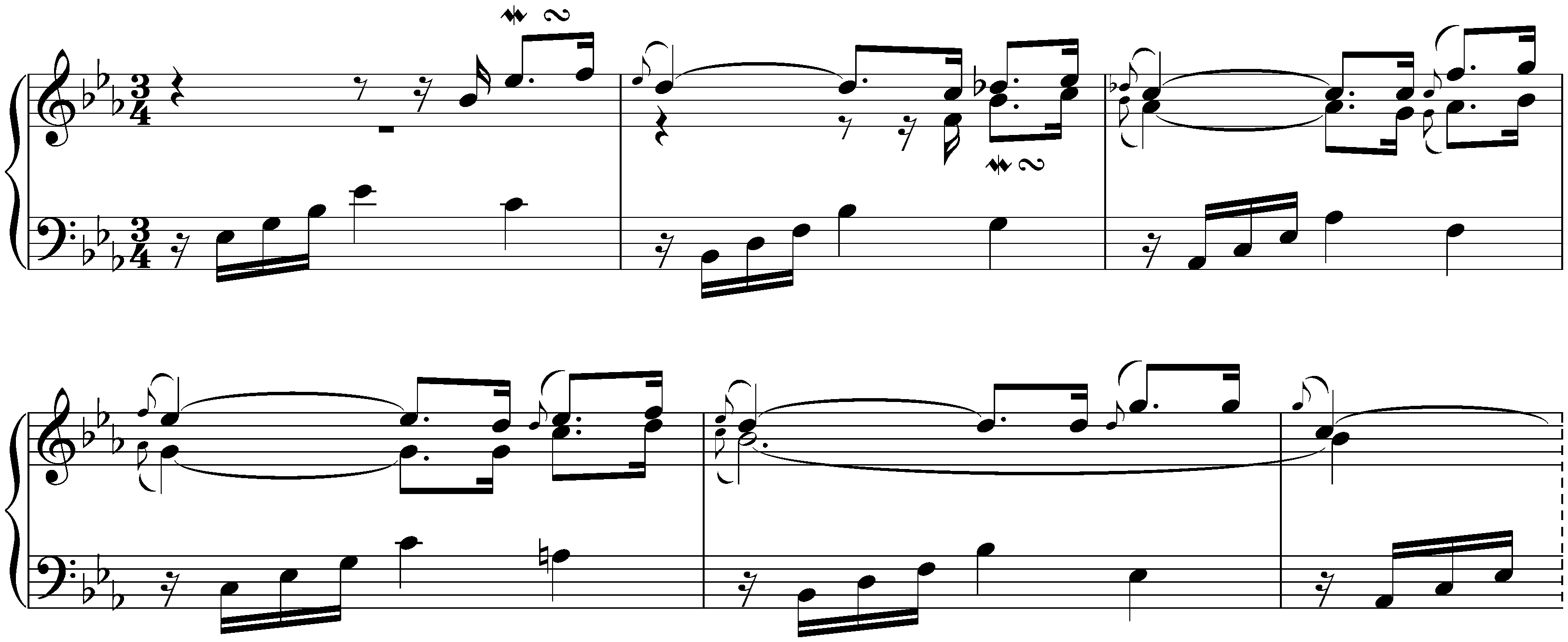 Fifteen Sinfonias, BWV 787–801; 5. E-flat major, BWV 791 (embellished version)