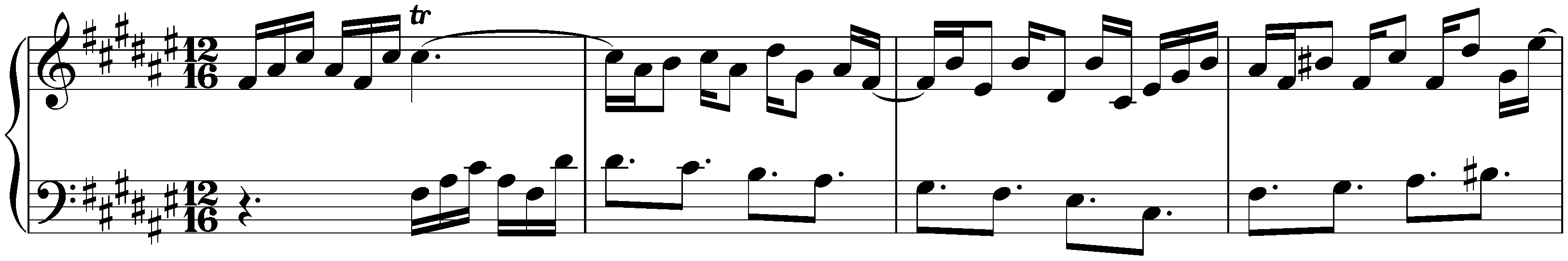 The Well-Tempered Clavier, Book 1, BWV 846&ndash;869; 13. F-sharp major, BWV 858, Prelude