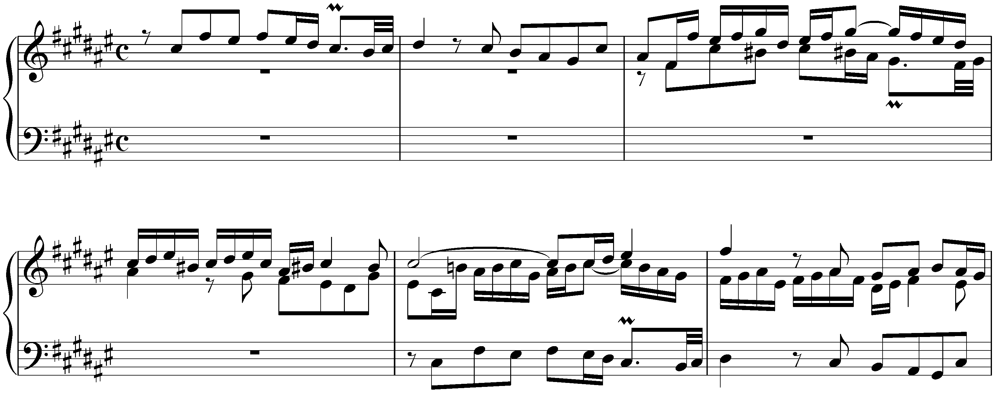 The Well-Tempered Clavier, Book 1, BWV 846–869; 13. F-sharp major, BWV 858, Fugue