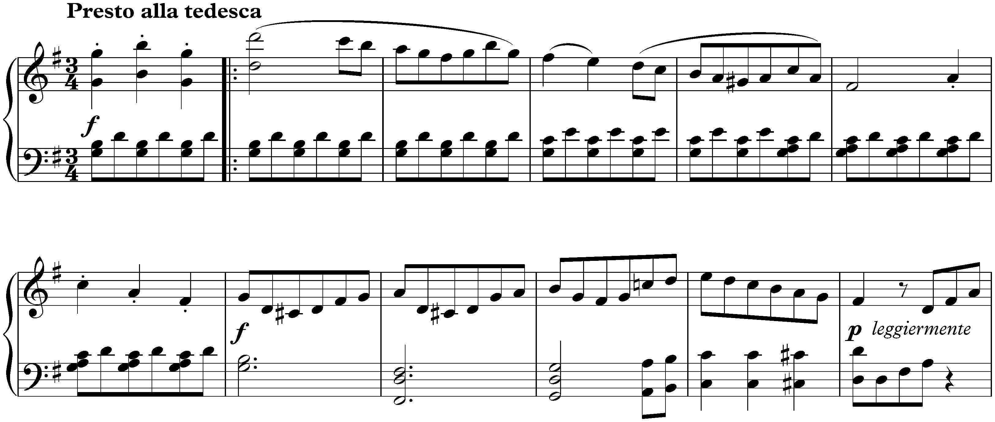 Sonata no. 25 in G major, op. 79; 1. Presto alla tedesca