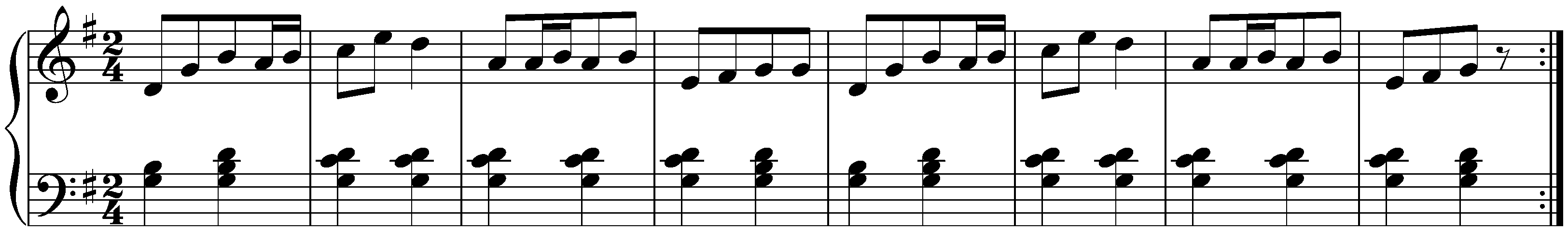 Two Bourrées, KK VIIb/1–2; 1. G major, KK VIIIb/1