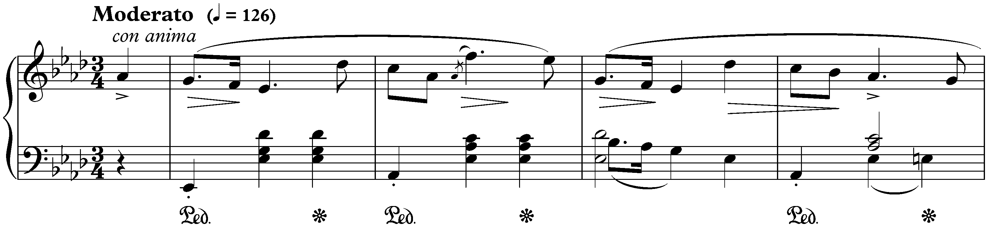 Four Mazurkas, op. 24; 3. A-flat major