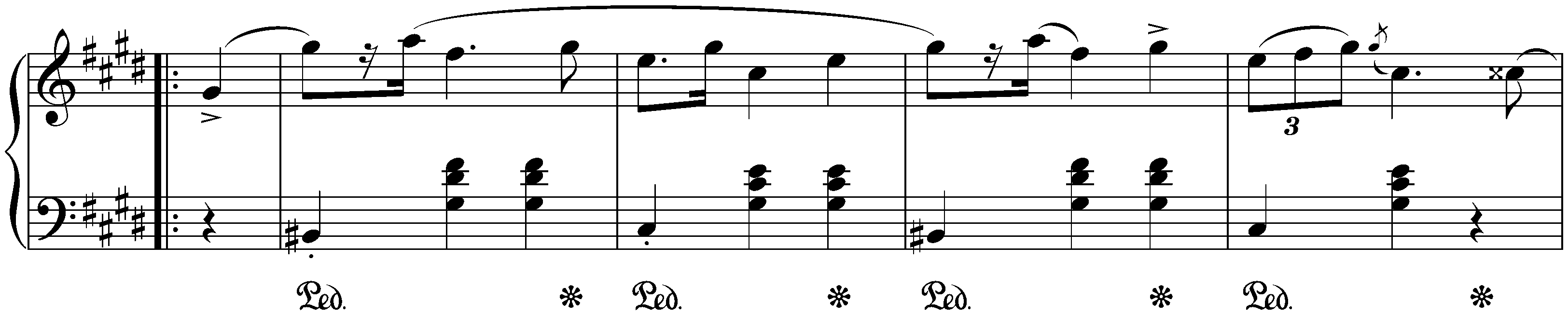 Four Mazurkas, op. 6; 2. C-sharp minor