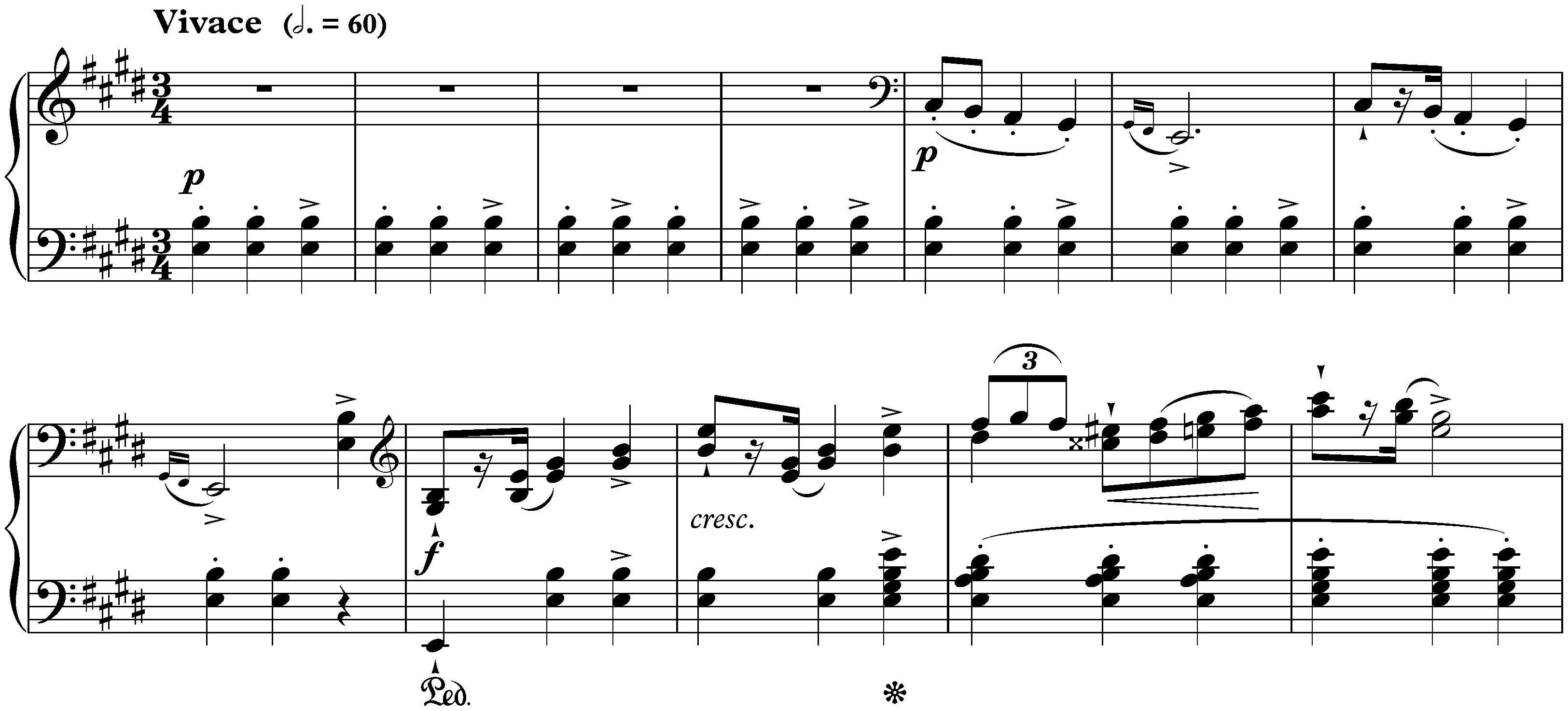 Four Mazurkas, op. 6; 3. E major
