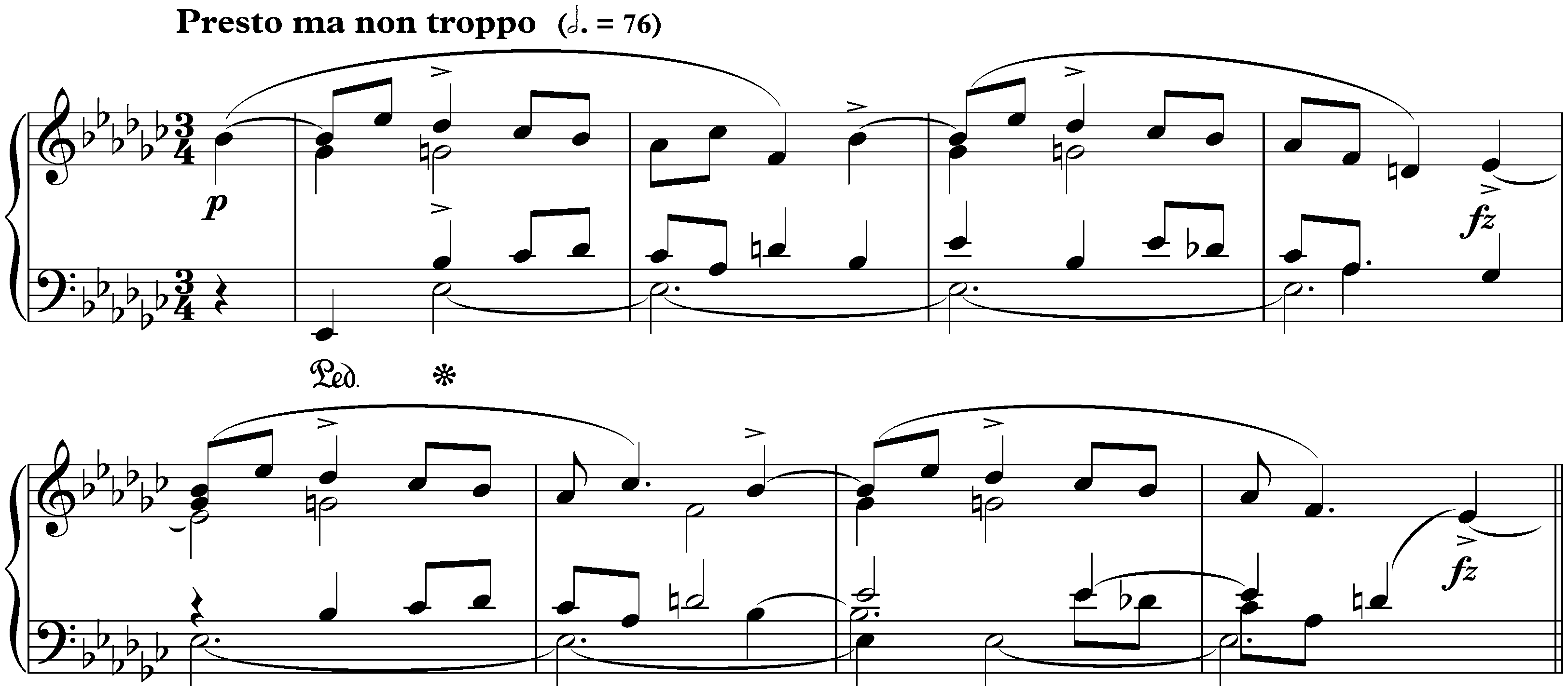Four Mazurkas, op. 6; 4. E-flat minor