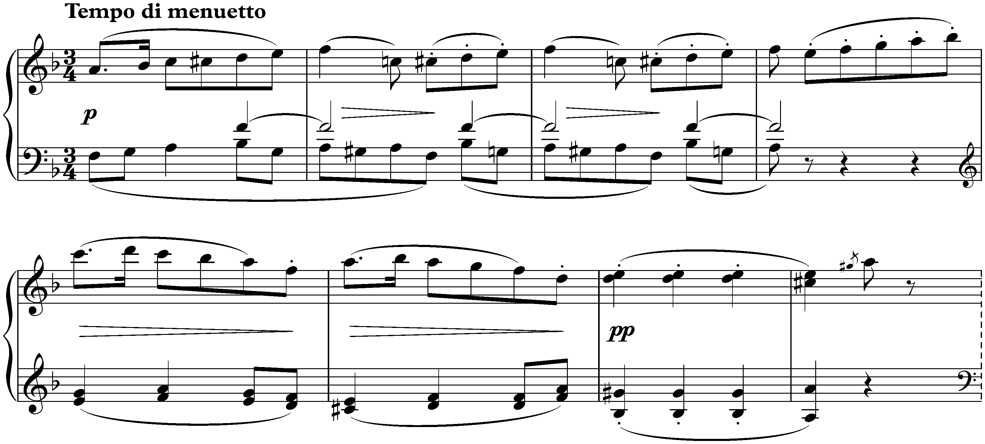 Sonata in F major; 2. Menuet: Tempo di menuetto