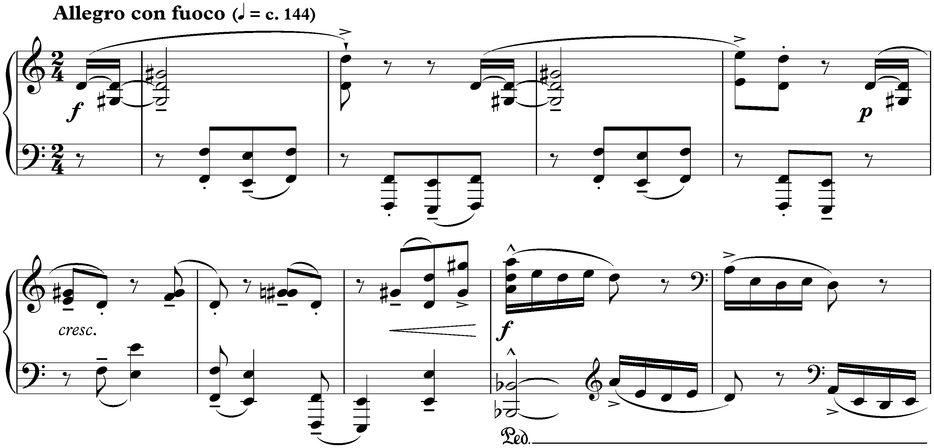 Five Bagatelles, op. 9; 1. Allegro con fuoco