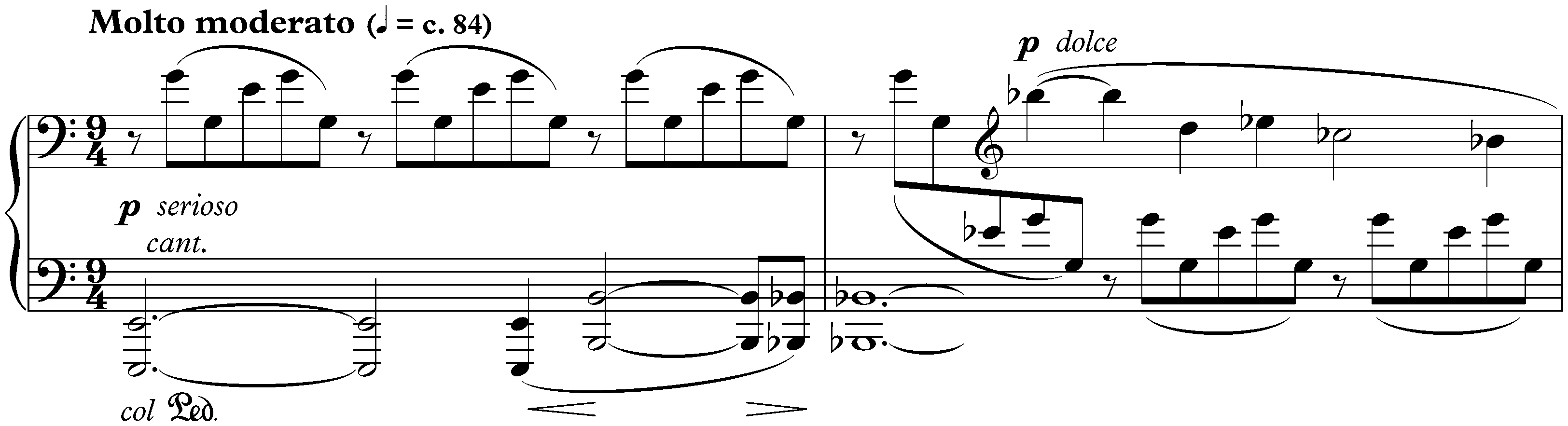 Five Bagatelles, op. 9; 4. Molto moderato