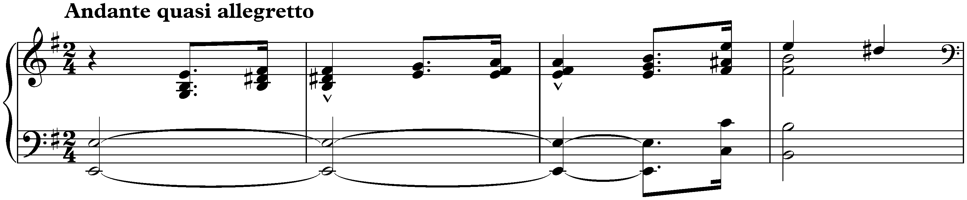 Twenty-three short Pieces, EG 104; 4. Andante quasi allegretto