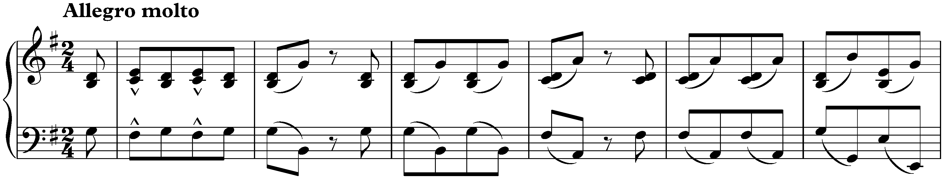 Twenty-three short Pieces, EG 104; 18. Allegro molto