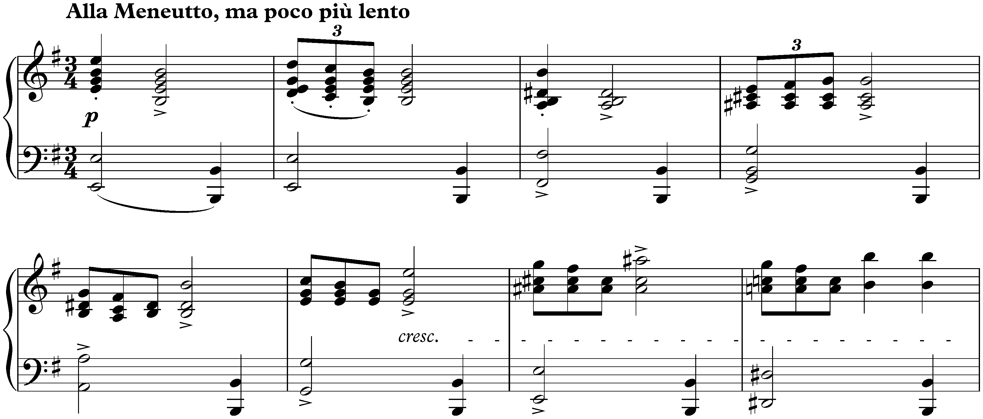Sonata in E minor, op. 7; 3. Alla Menuetto, ma poco più lento