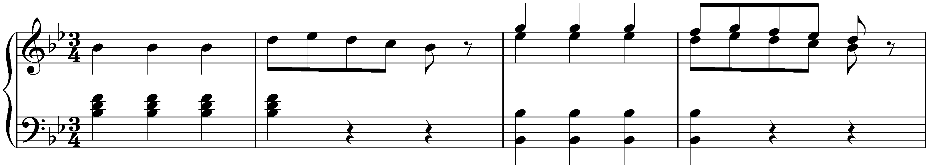 Twelve deutsche Tänze, Hob. IX:12; 9. B-flat major