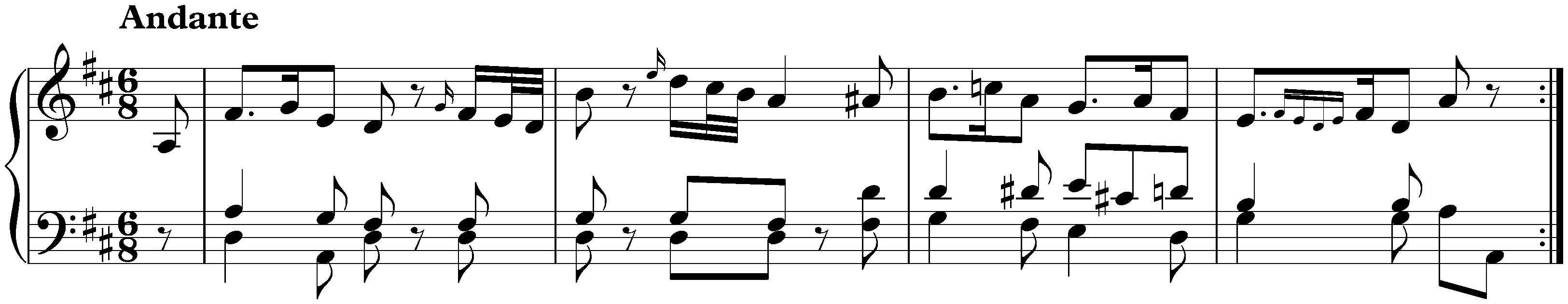 Différentes petites pièces faciles et agréables; 1. Andante in D major