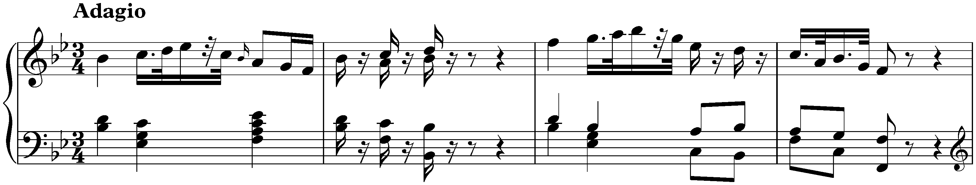 Différentes petites pièces faciles et agréables; 3. Adagio in B-flat major