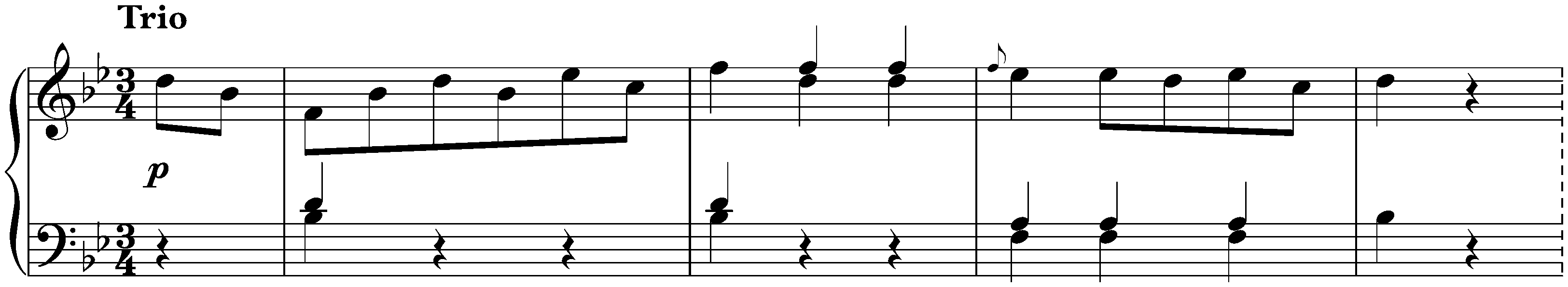 Différentes petites pièces faciles et agréables; 4. Menuet in B-flat major
