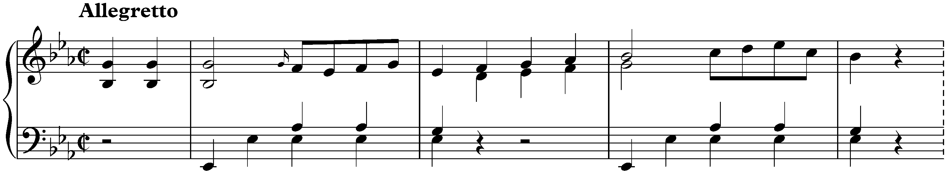 Différentes petites pièces faciles et agréables; 5. Allegretto in E-flat major