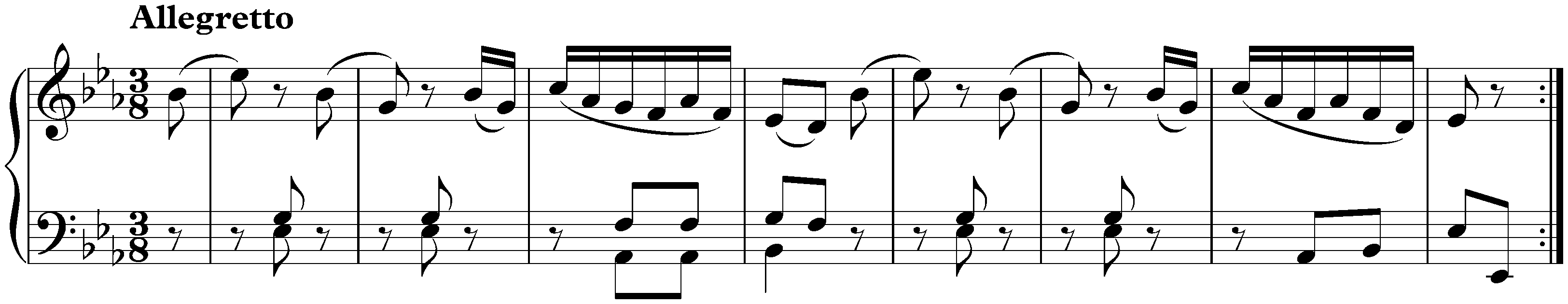 Différentes petites pièces faciles et agréables; 6. Allegretto in E-flat major