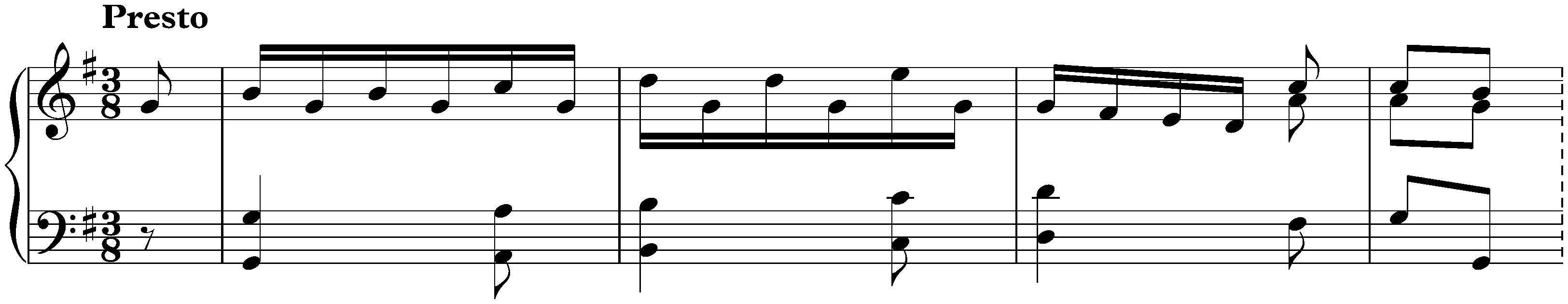 Sonata in G major, Hob. XVI:11; 1. Presto