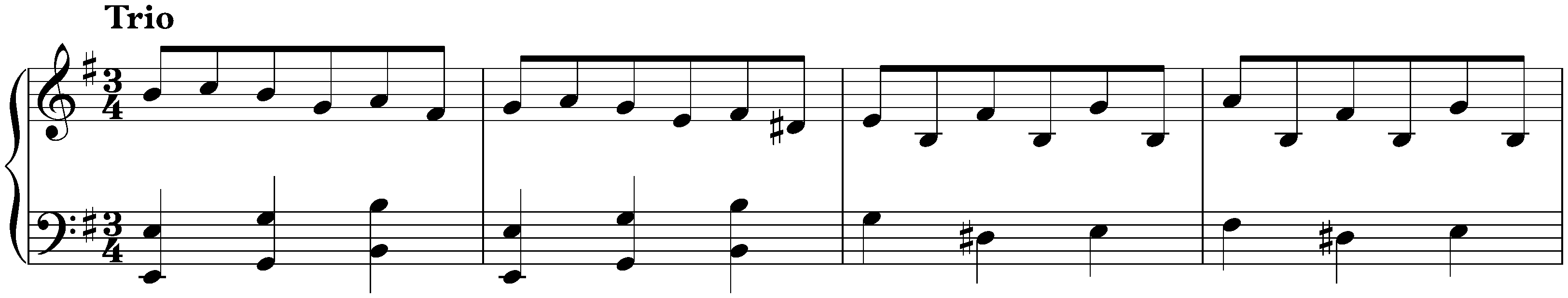Sonata in E major, Hob. XVI:13; 2. Menuet – Trio